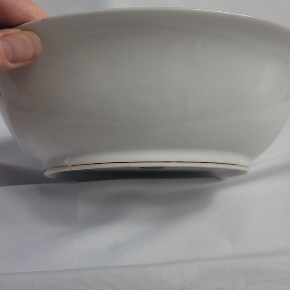 Mikado Harmony Oval Serving Bowl Cream Rim Pink Floral Center - Picture 11 of 12